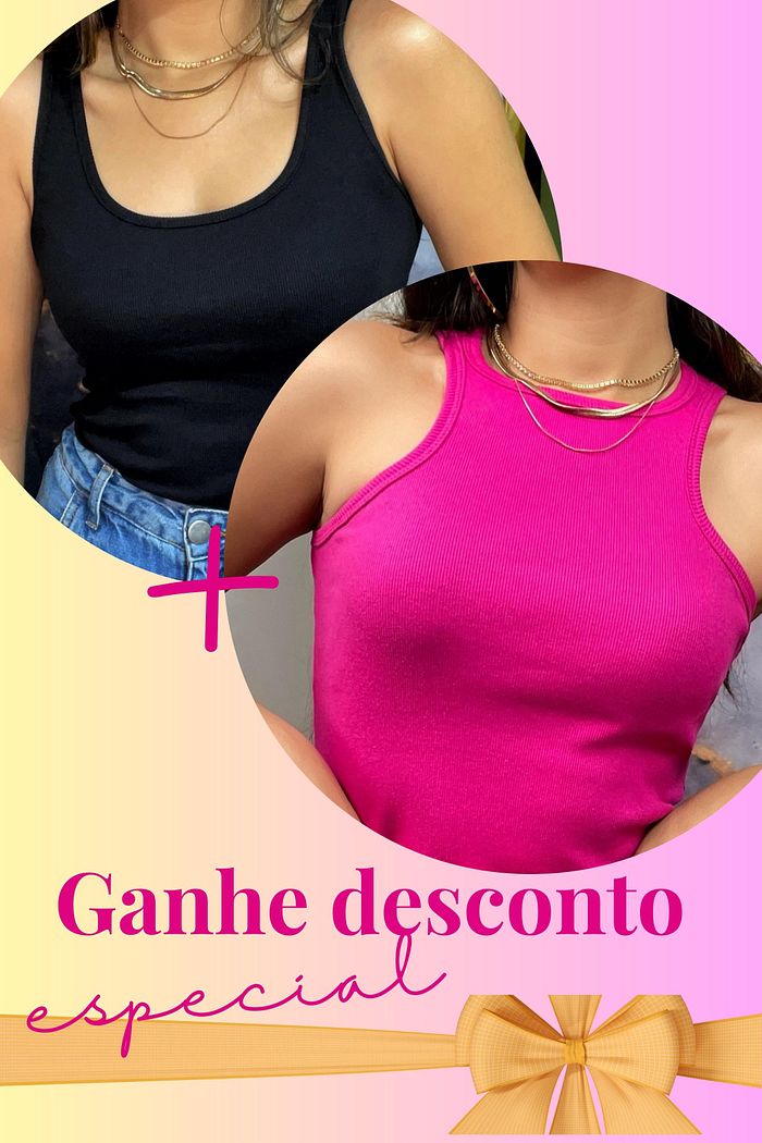 Blusa Regata Feminina Cavada Em Ribana Canelada Algod O