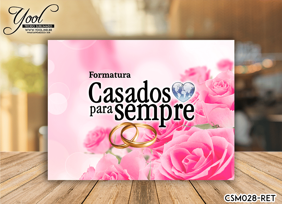 PAINEL CASAMENTO RETANGULAR EM TECIDO SUBLIMADO Yool