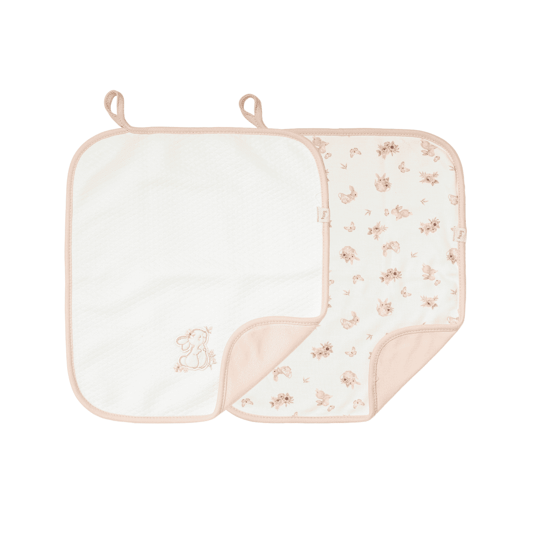 Kit 2 Toalhas de Boca para Bebê Chá da Tarde 32x37cm Algodão e Matelassê Kit 2 Toalhas de Boca para Bebê Chá da Tarde 32x37cm Algodão e Matelassê