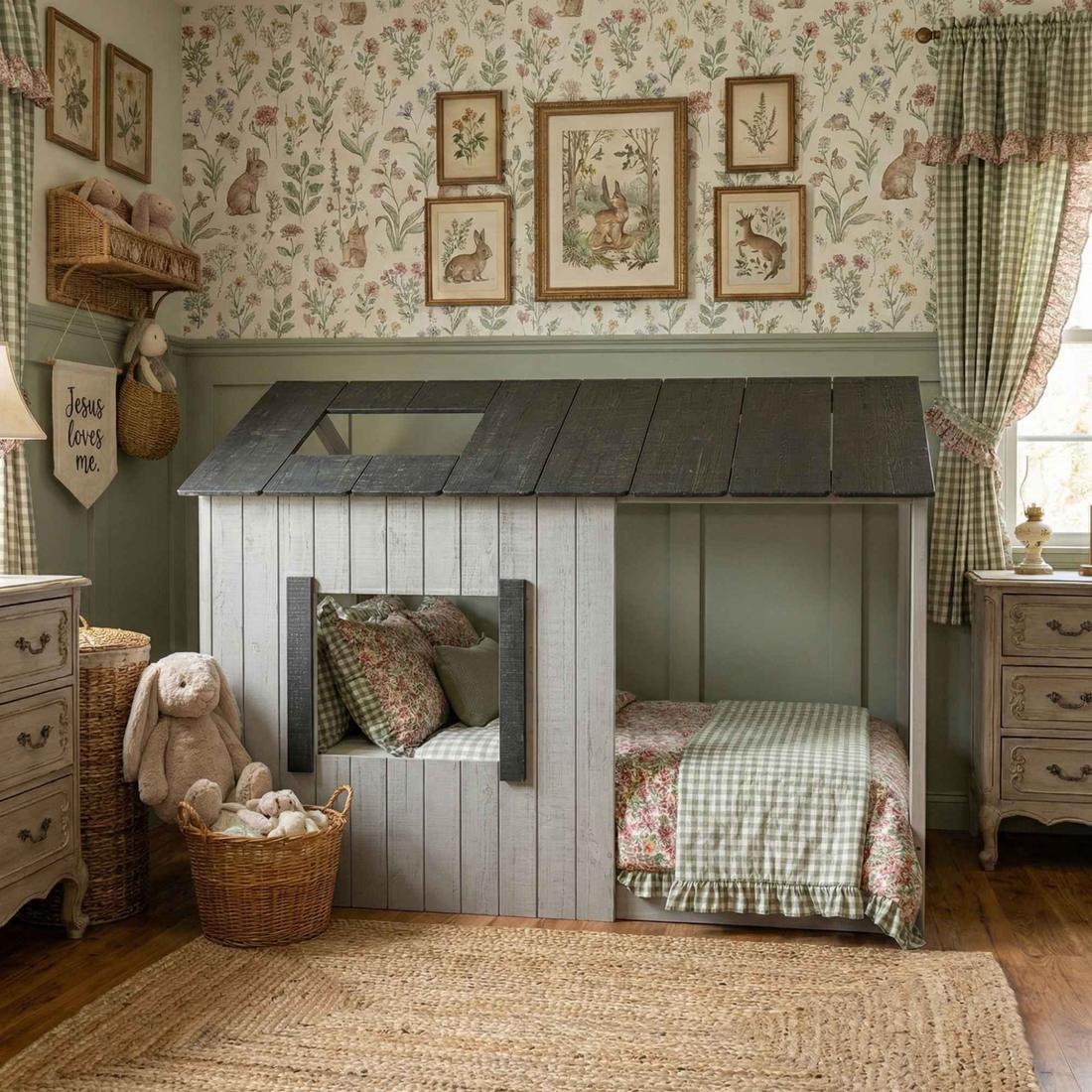 Cama Infantil Montessoriana Cabana de Madeira Maciça - Cinza Cama Infantil Montessoriana Cabana de Madeira Maciça - Cinza