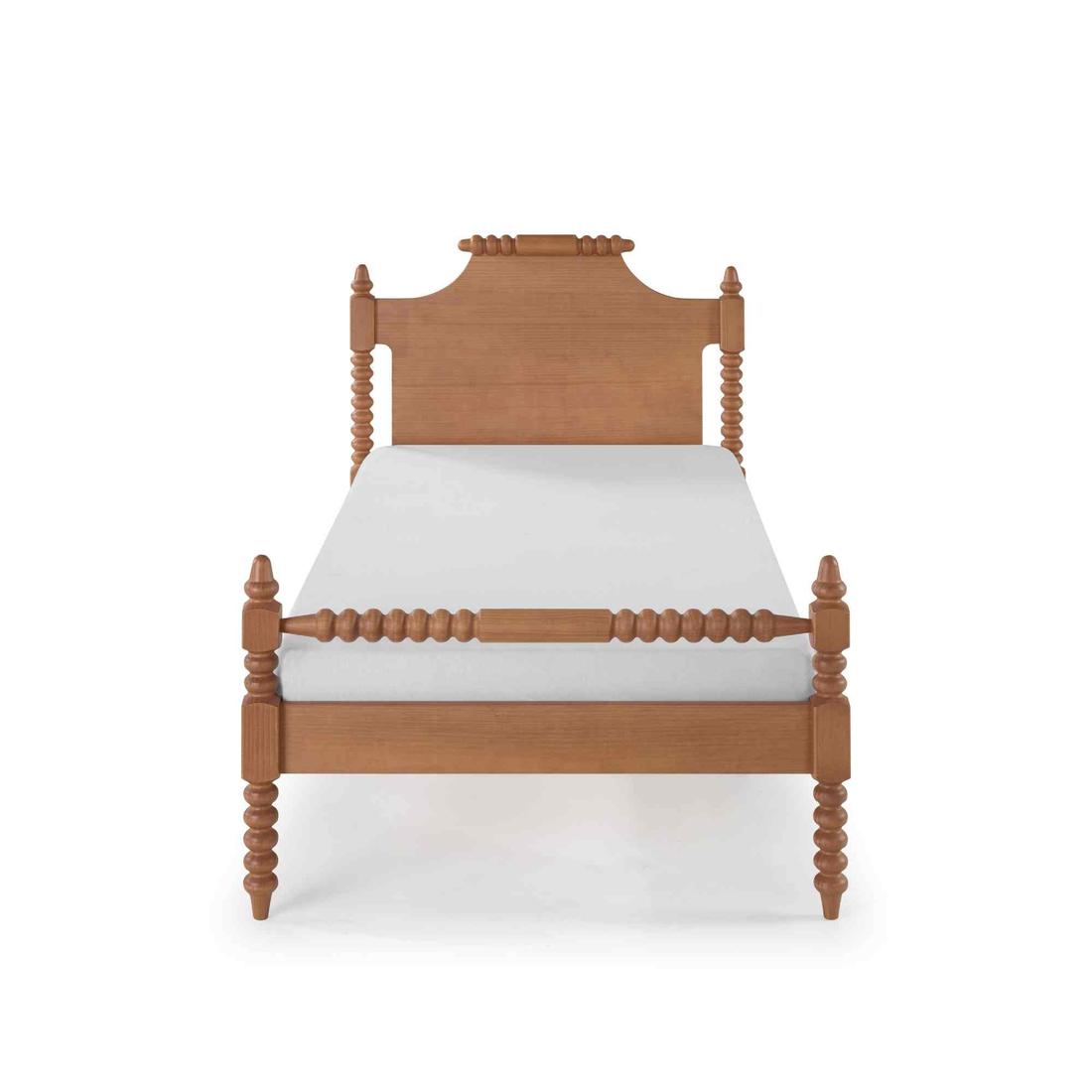 Cama de Solteiro Celine de Madeira Maciça - Avelã Cama de Solteiro Celine de Madeira Maciça - Avelã
