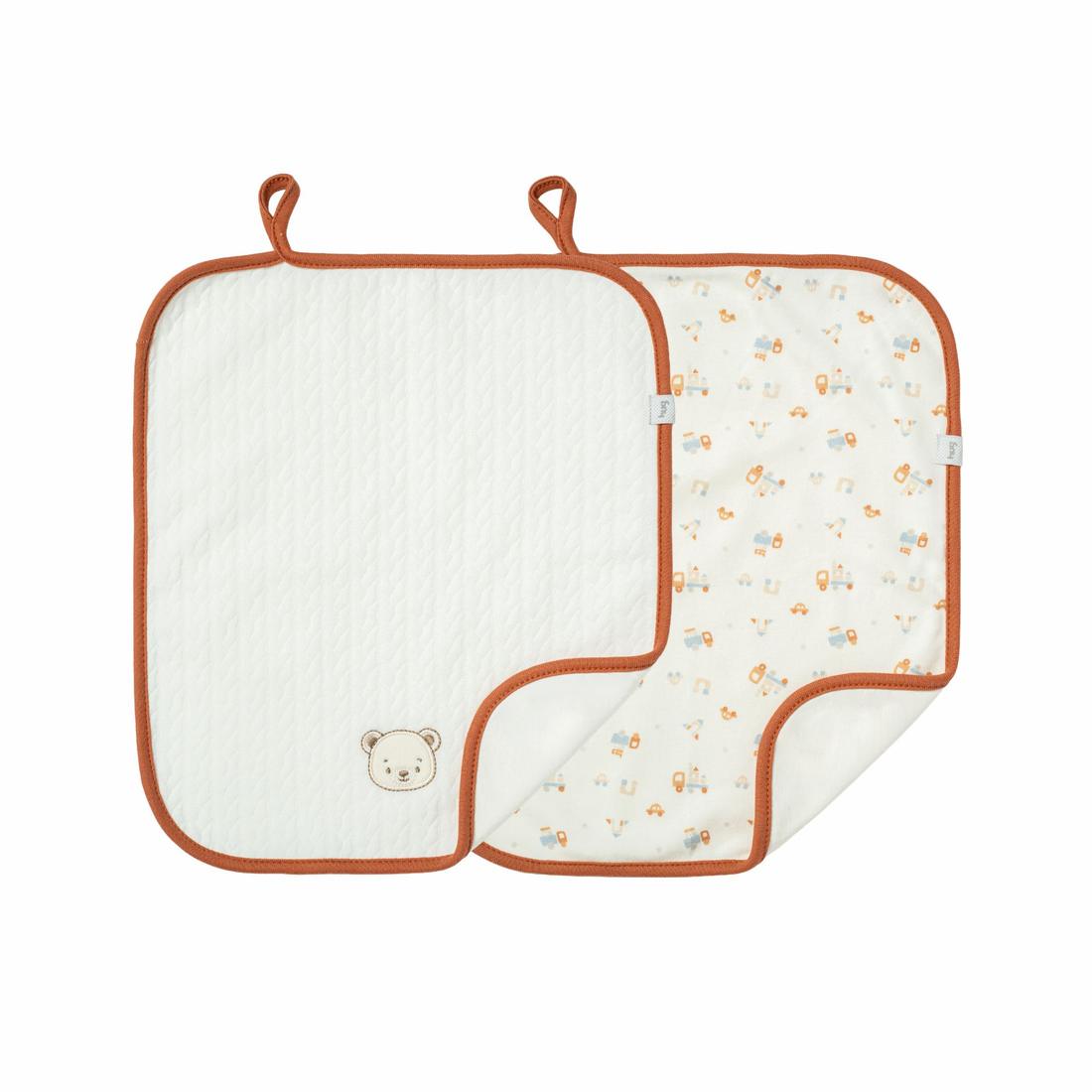 Kit 2 Toalhas de Boca para Bebê Construindo Histórias 32x37cm Algodão e Matelassê Kit 2 Toalhas de Boca para Bebê Construindo Histórias 32x37cm Algodão e Matelassê