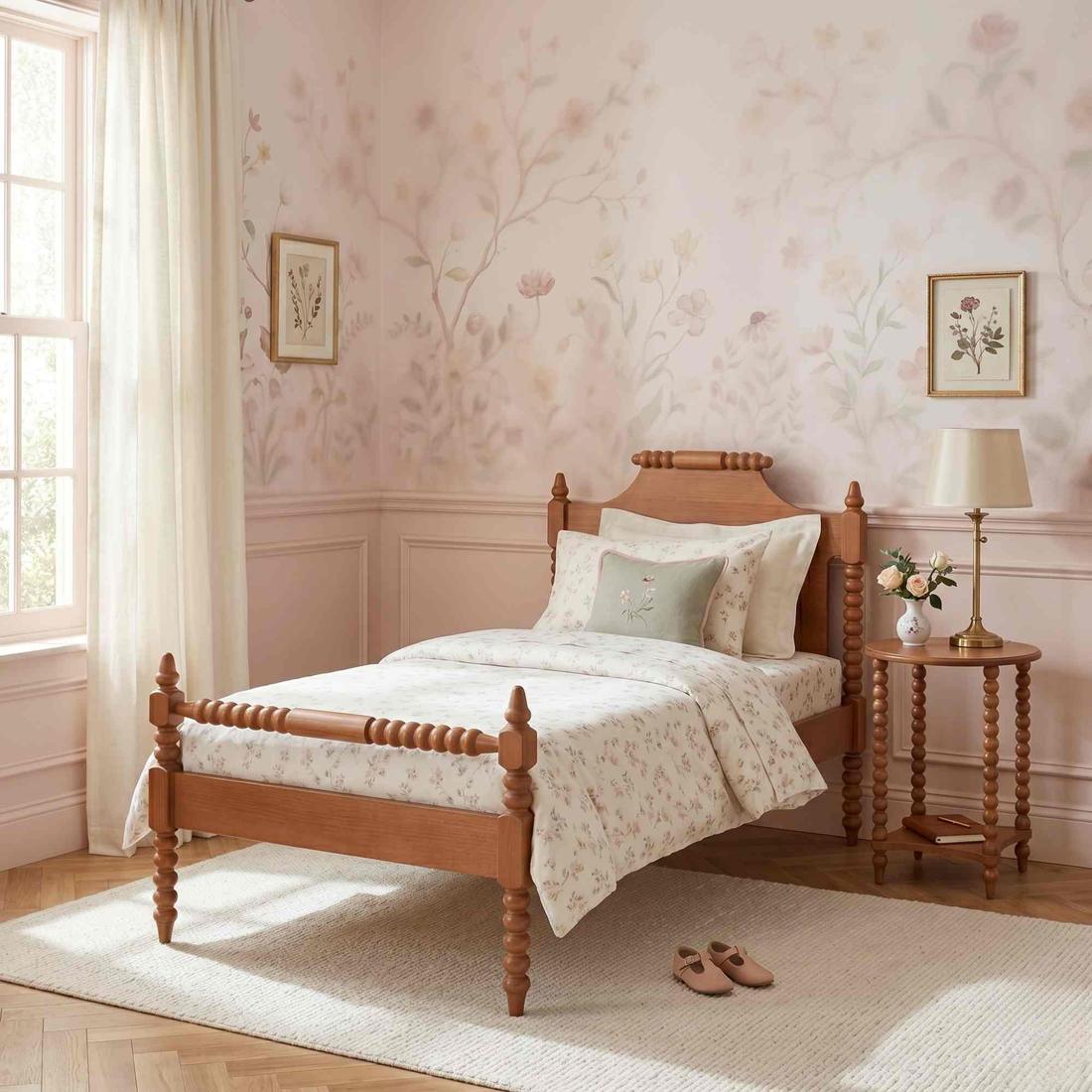 Cama de Solteiro Celine de Madeira Maciça - Avelã Cama de Solteiro Celine de Madeira Maciça - Avelã
