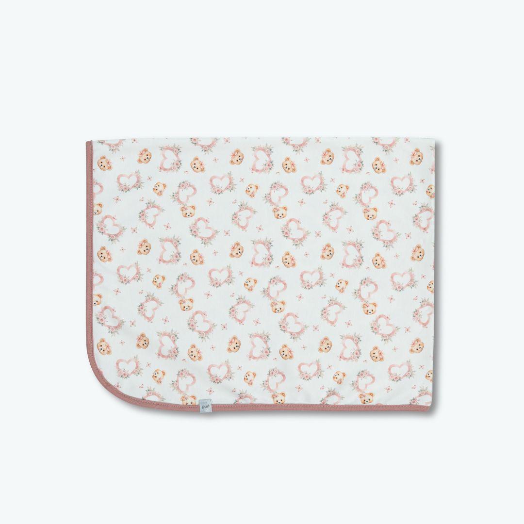 Cueiro de Bebê Amor de Urso 95x77cm em Algodão Cueiro de Bebê Amor de Urso 95x77cm em Algodão