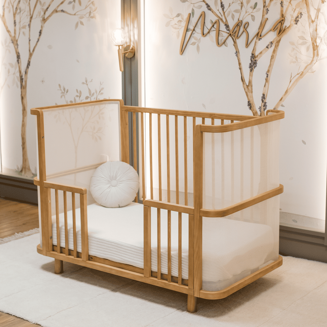 Berço Cama Evolutivo Maria Madeira Maciça Reflorestada com Tela Avelã Berço Cama Evolutivo Maria Madeira Maciça Reflorestada com Tela Avelã