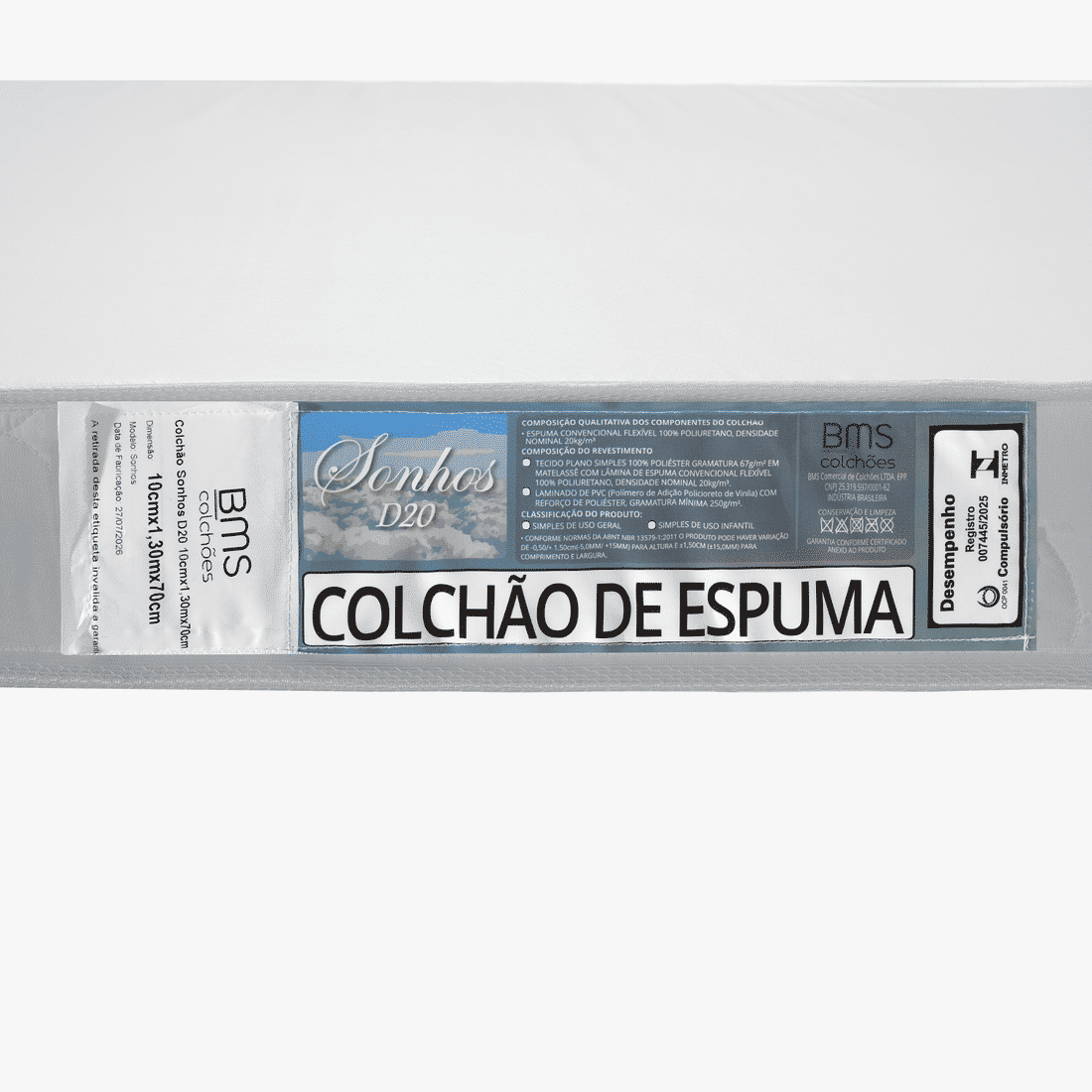 Colchão para Berço Americano 130x70x10cm D20 Colchão para Berço Americano 130x70x10cm D20