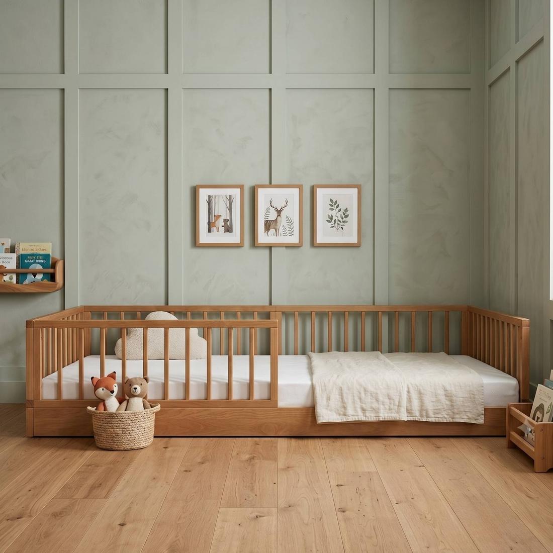 Cama Infantil Evolutiva Denver em Madeira Maciça Reflorestada Avelã Cama Infantil Evolutiva Denver em Madeira Maciça Reflorestada Avelã