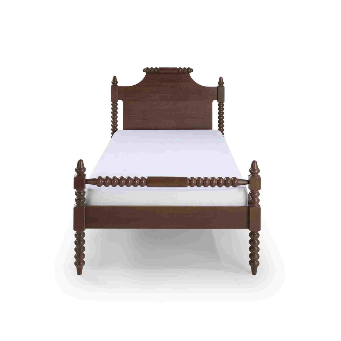 Cama de Solteiro Celine de Madeira Maciça - Castanho Cama de Solteiro Celine de Madeira Maciça - Castanho