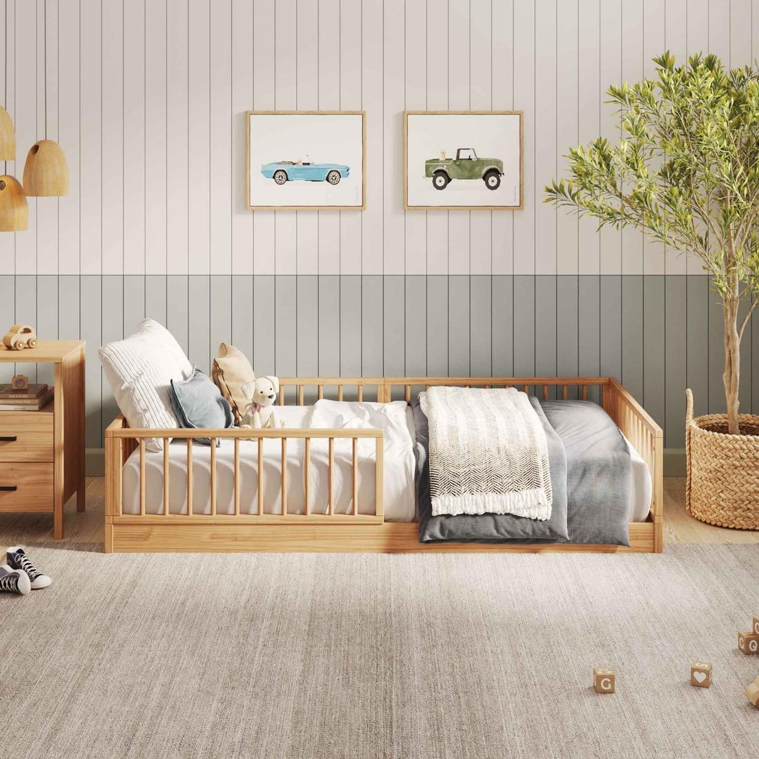 Cama Infantil Evolutiva Denver em Madeira Maciça Reflorestada Avelã Cama Infantil Evolutiva Denver em Madeira Maciça Reflorestada Avelã
