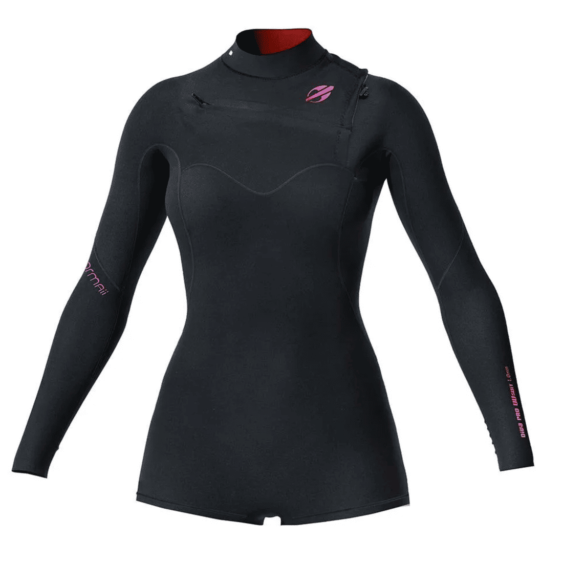 Short John Feminino Mormaii Manga Longa Diva Chest Zip 1 mm