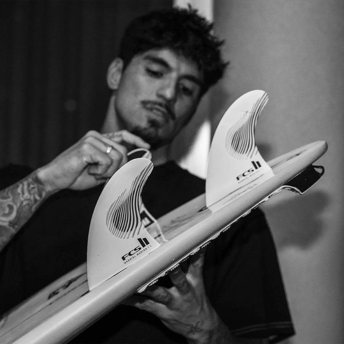 Quilhas FCS II Gabriel Medina GM PC Tri - Large White/Black Quilhas FCS II Gabriel Medina GM PC Tri - Large White/Black