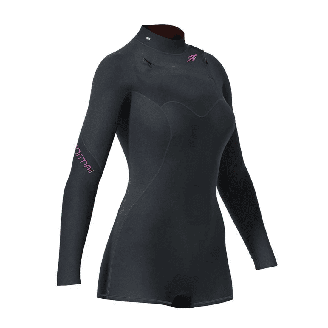 Short John Feminino Mormaii Manga Longa Diva Chest Zip 1 mm