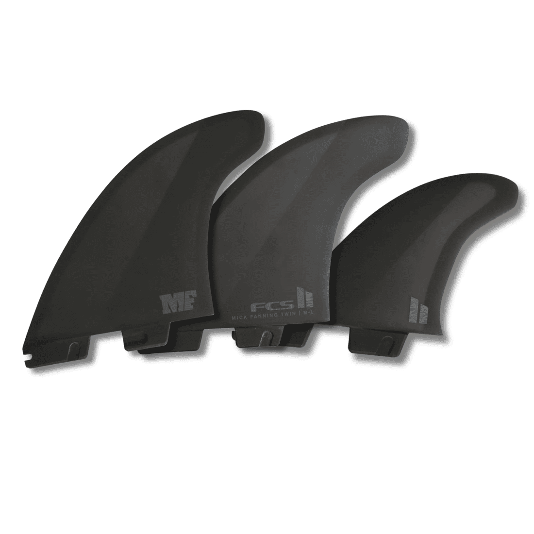 Quilhas FCS II Mick Fanning Twin PC - Biquilha + Estabilizador Preto Quilhas FCS II Mick Fanning Twin PC - Biquilha + Estabilizador Preto