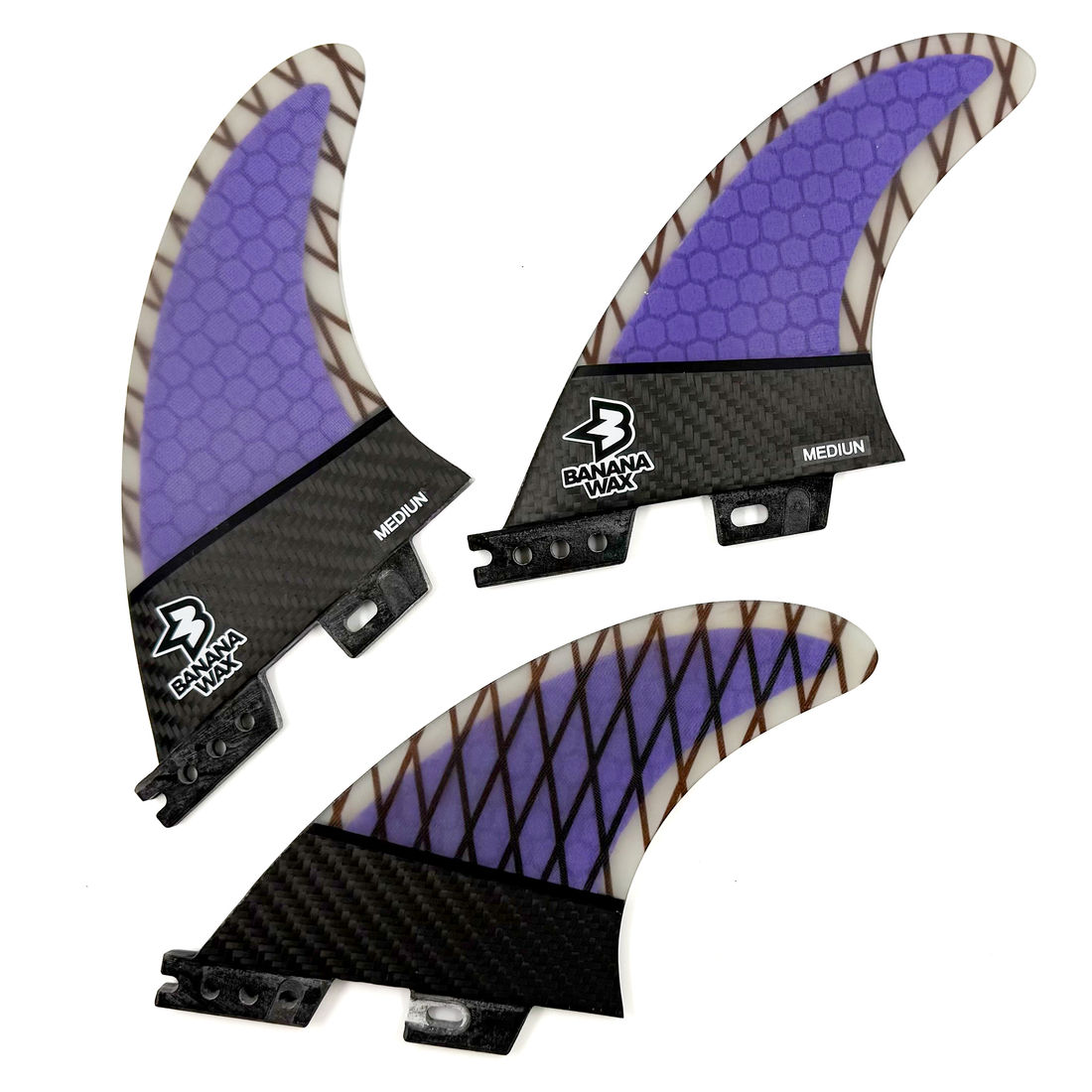 Quilhas Banana Wax Fibra de Carbono FCS2 Medium Roxo Quilhas Banana Wax Fibra de Carbono FCS2 Medium Roxo