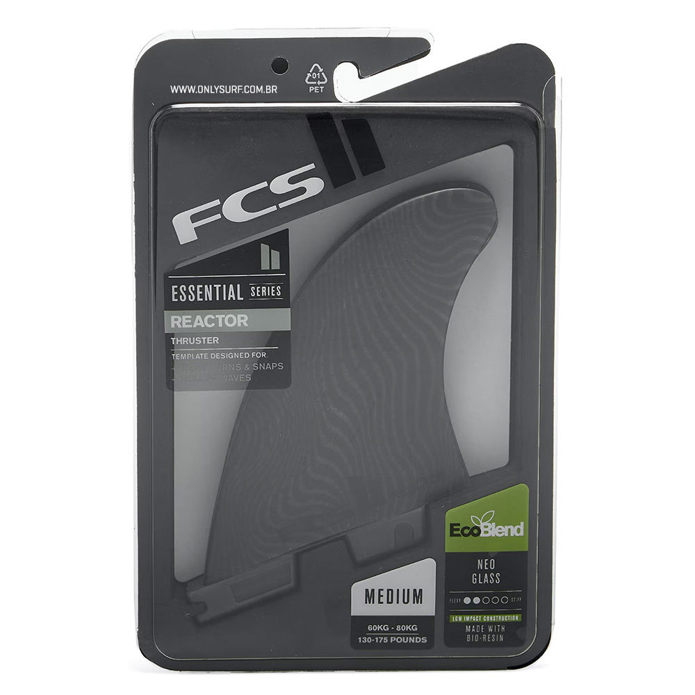Quilhas FCS II Reactor Neo Glass Tri - Medium - OnlySurf