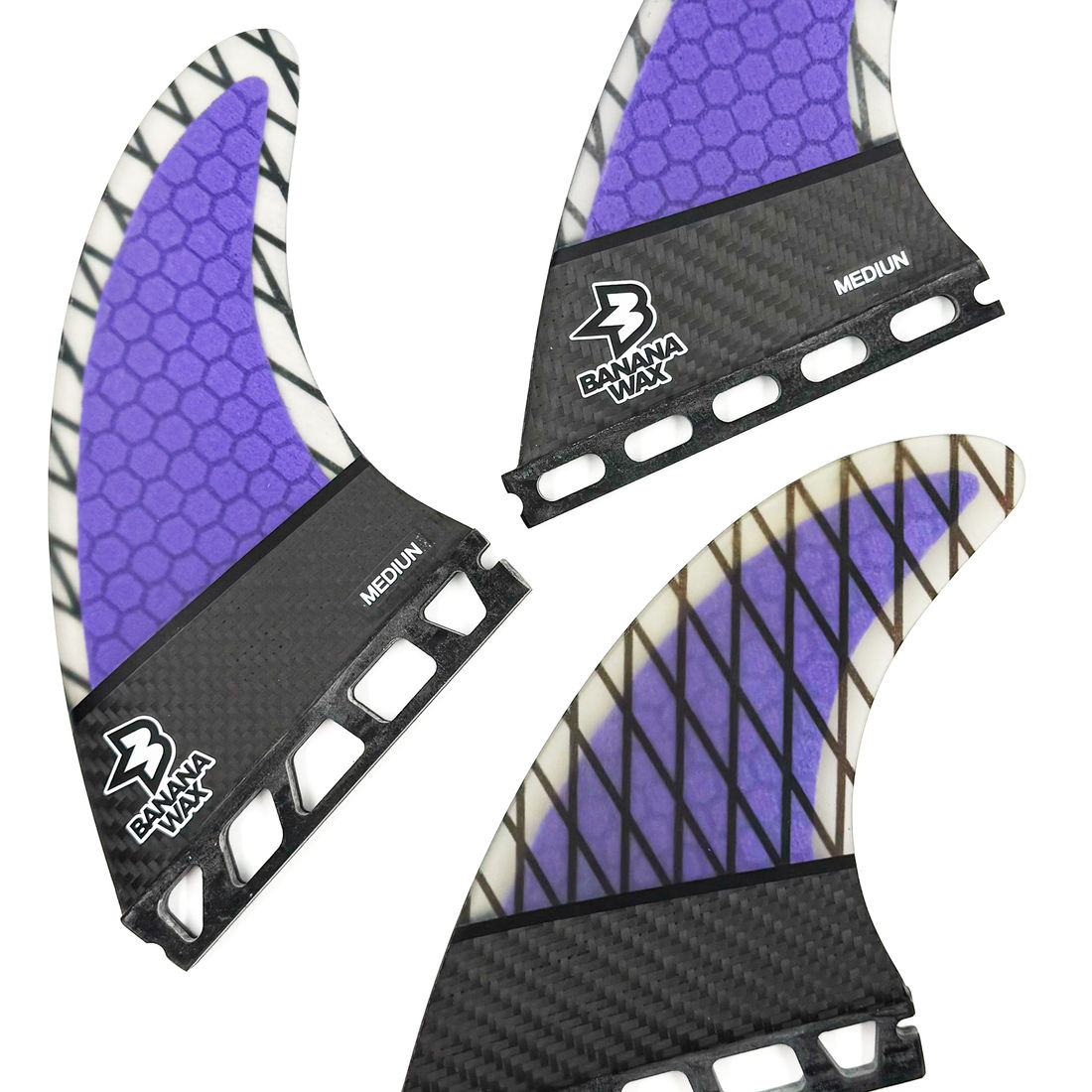 Quilhas Banana Wax Fibra de Carbono Futures Medium Roxo Quilhas Banana Wax Fibra de Carbono Futures Medium Roxo