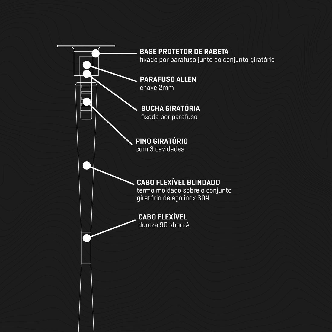 Leash Onlysurf 8' x 7 mm - One Piece Leash Onlysurf 8' x 7 mm - One Piece