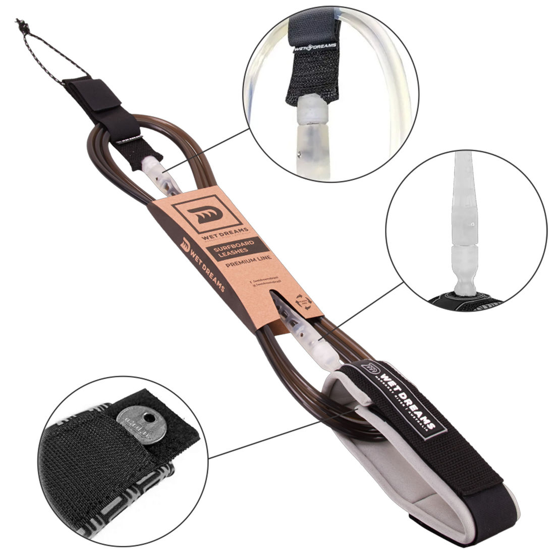 Leash Wet Dreams 9' x 6 mm - Premium Longboard Joelho - OnlySurf