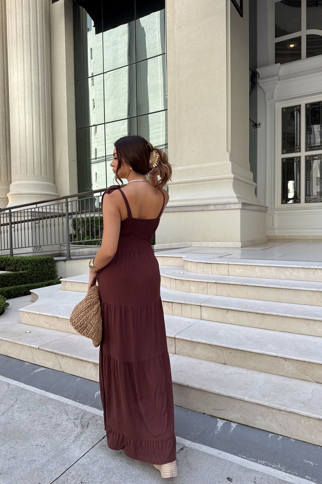 VESTIDO LONGO AURORA MARROM