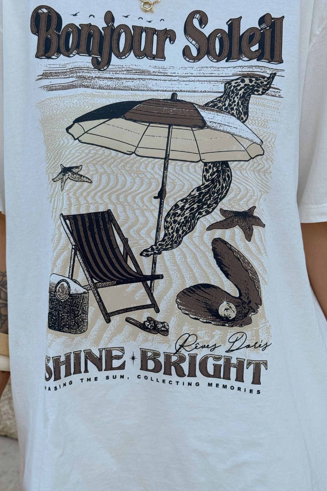 T-SHIRT OVERSIZED BONJOUR SOLEIL OFF WHITE