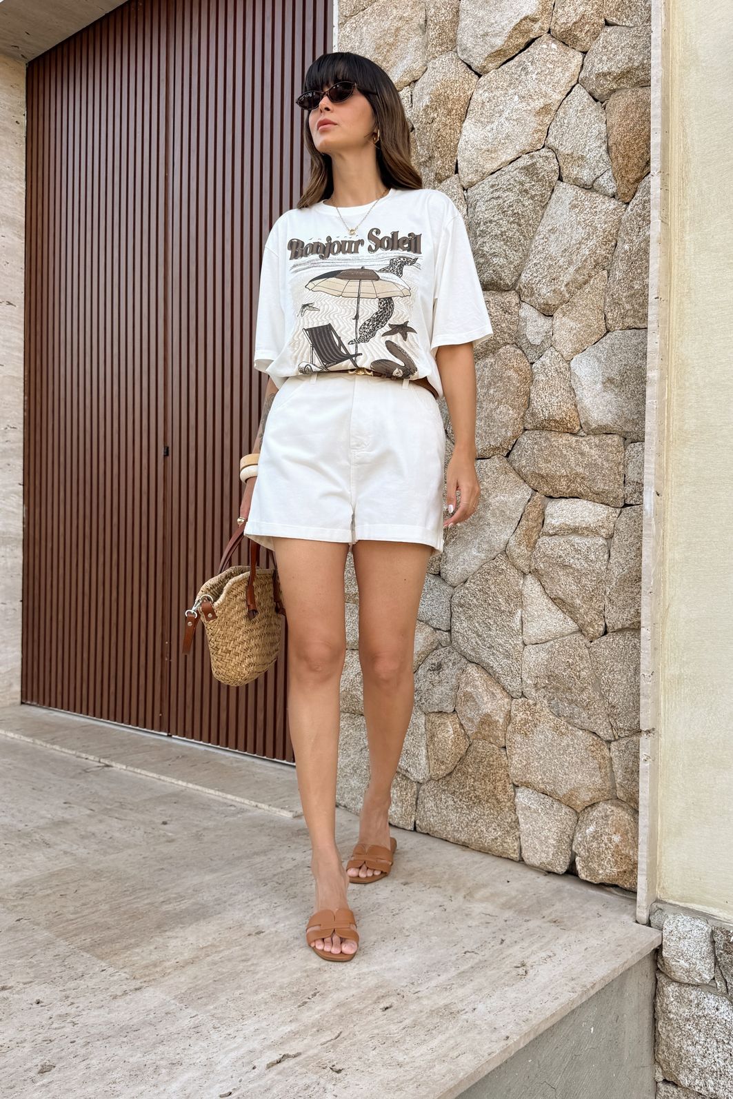 T-SHIRT OVERSIZED BONJOUR SOLEIL OFF WHITE