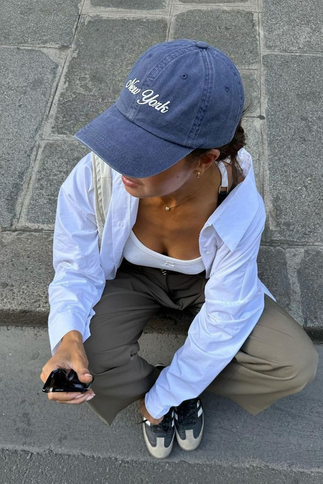 BONÉ DAD HAT NEW YORK AZUL ESTONADO BONÉ DAD HAT NEW YORK AZUL ESTONADO