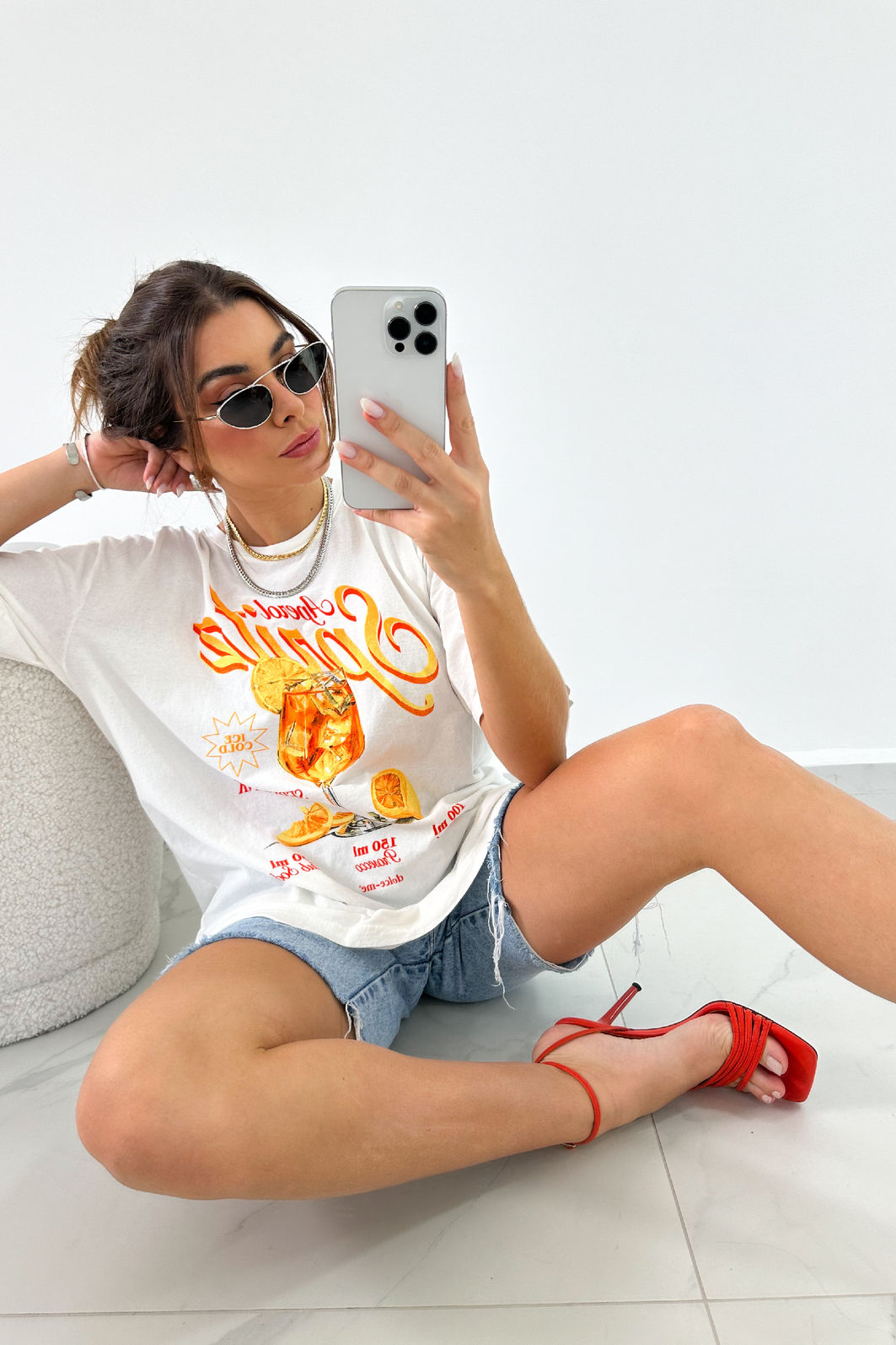T-SHIRT OVERSIZED APEROL SPRITZ OFF WHITE T-SHIRT OVERSIZED APEROL SPRITZ OFF WHITE
