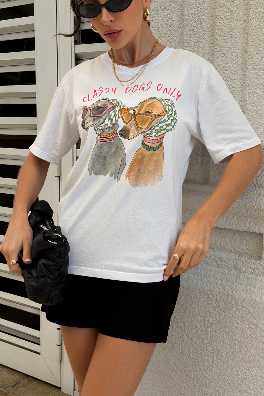 T-SHIRT ESTONADA ONLY CLASSY DOGS AQUARELA T-SHIRT ESTONADA ONLY CLASSY DOGS AQUARELA