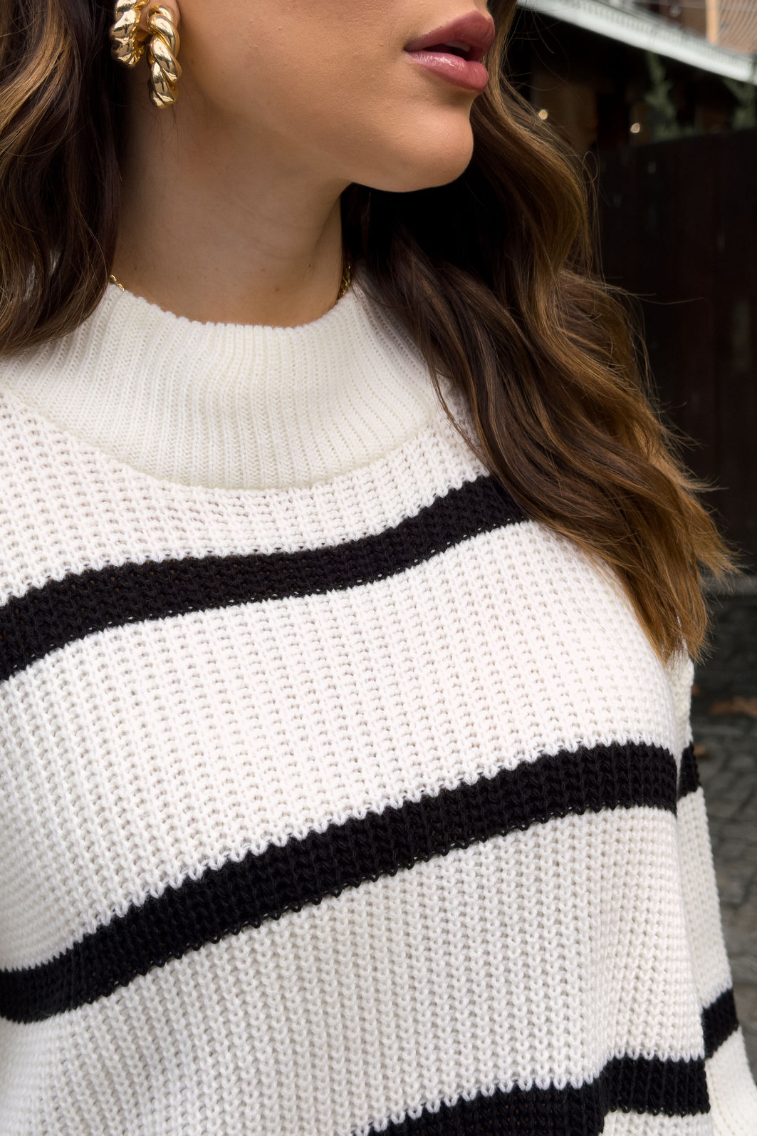 TRICOT LISTRADO COZY OFF WHITE