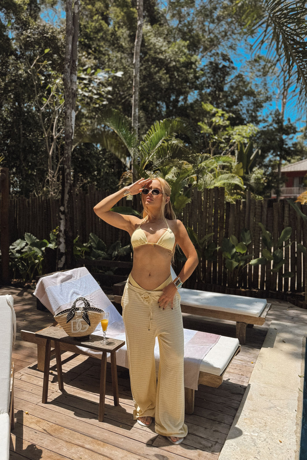 CALÇA PANTALONA LOUISE AMARELO MANTEIGA CALÇA PANTALONA LOUISE AMARELO MANTEIGA