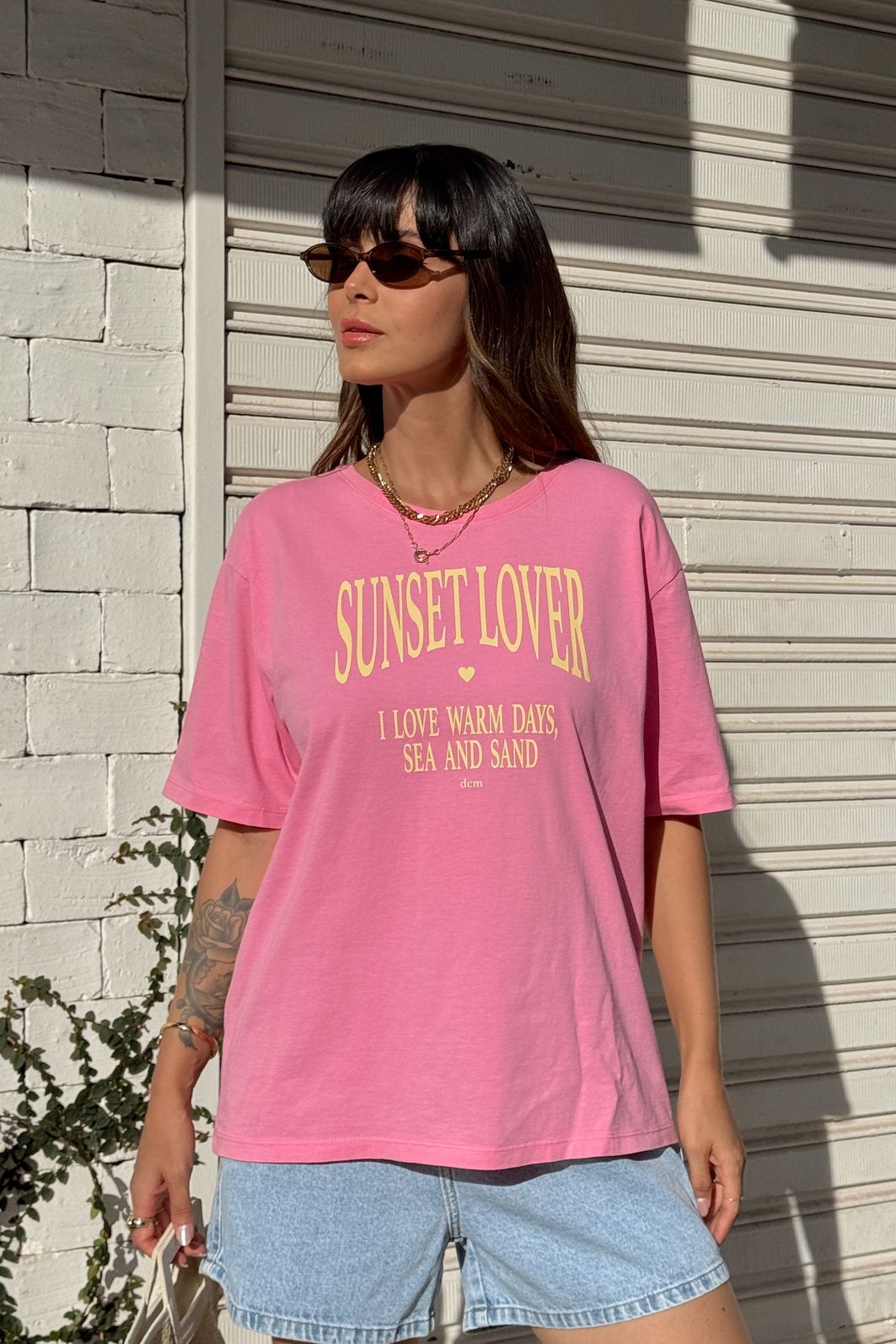 T-SHIRT ESTONADA SUNSET LOVER ROSA CREAM T-SHIRT ESTONADA SUNSET LOVER ROSA CREAM