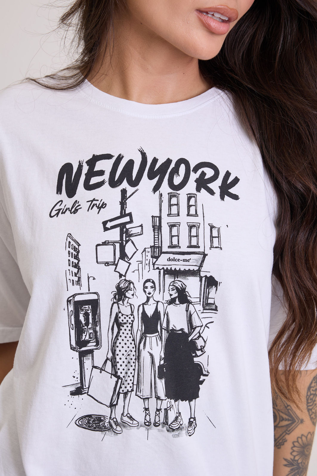 T-SHIRT OVERSIZED NYC GIRLS TRIP BRANCA
