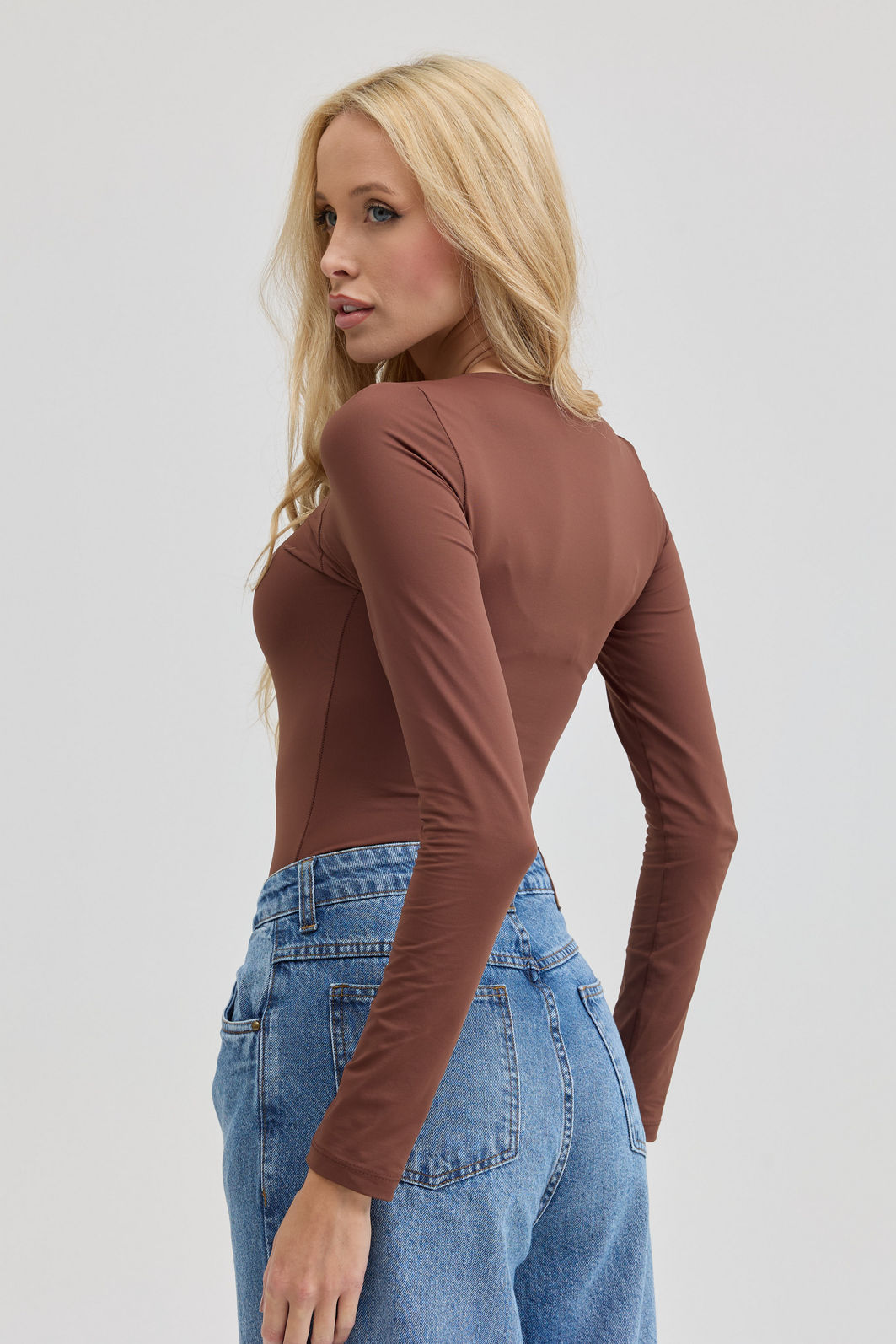 BODY MANGA LONGA NAOMI MARROM BODY MANGA LONGA NAOMI MARROM