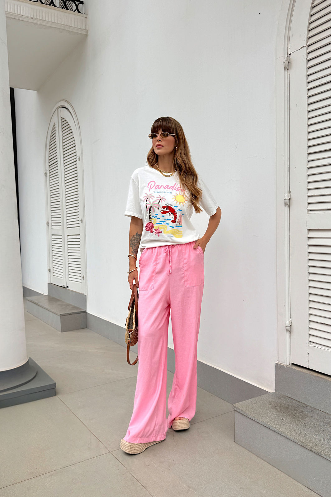 T-SHIRT ESTONADA VACATION PARADISE PATCHES OFF WHITE T-SHIRT ESTONADA VACATION PARADISE PATCHES OFF WHITE