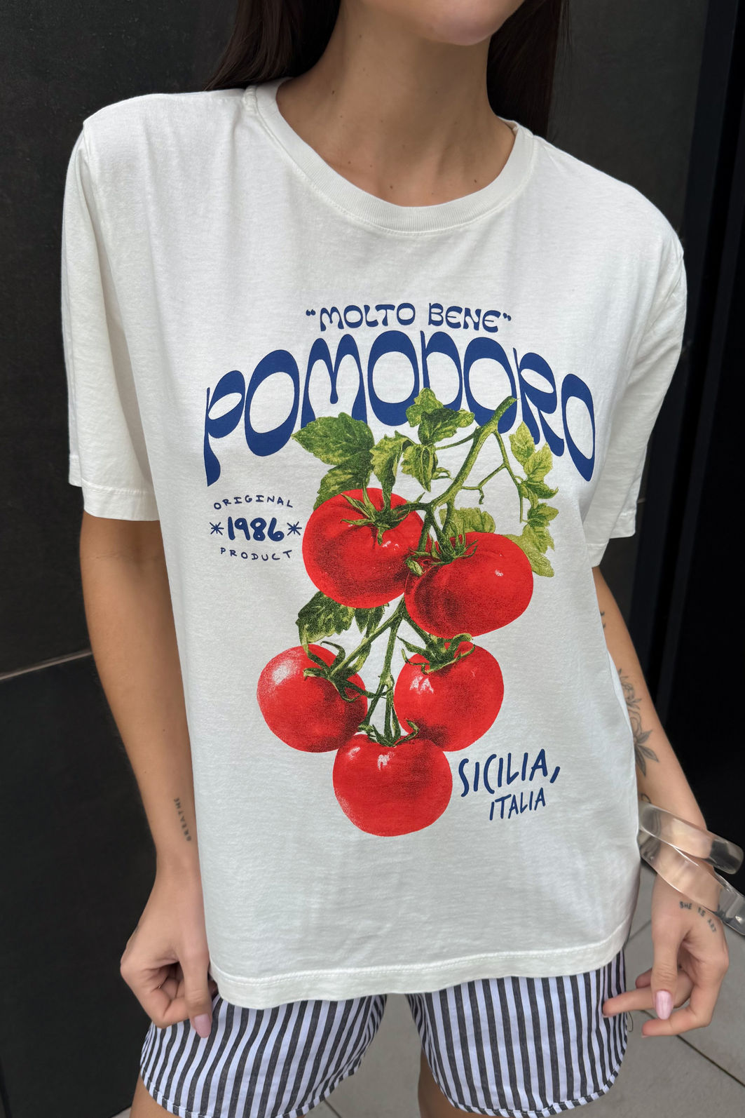 T-SHIRT ESTONADA POMODORO OFF WHITE