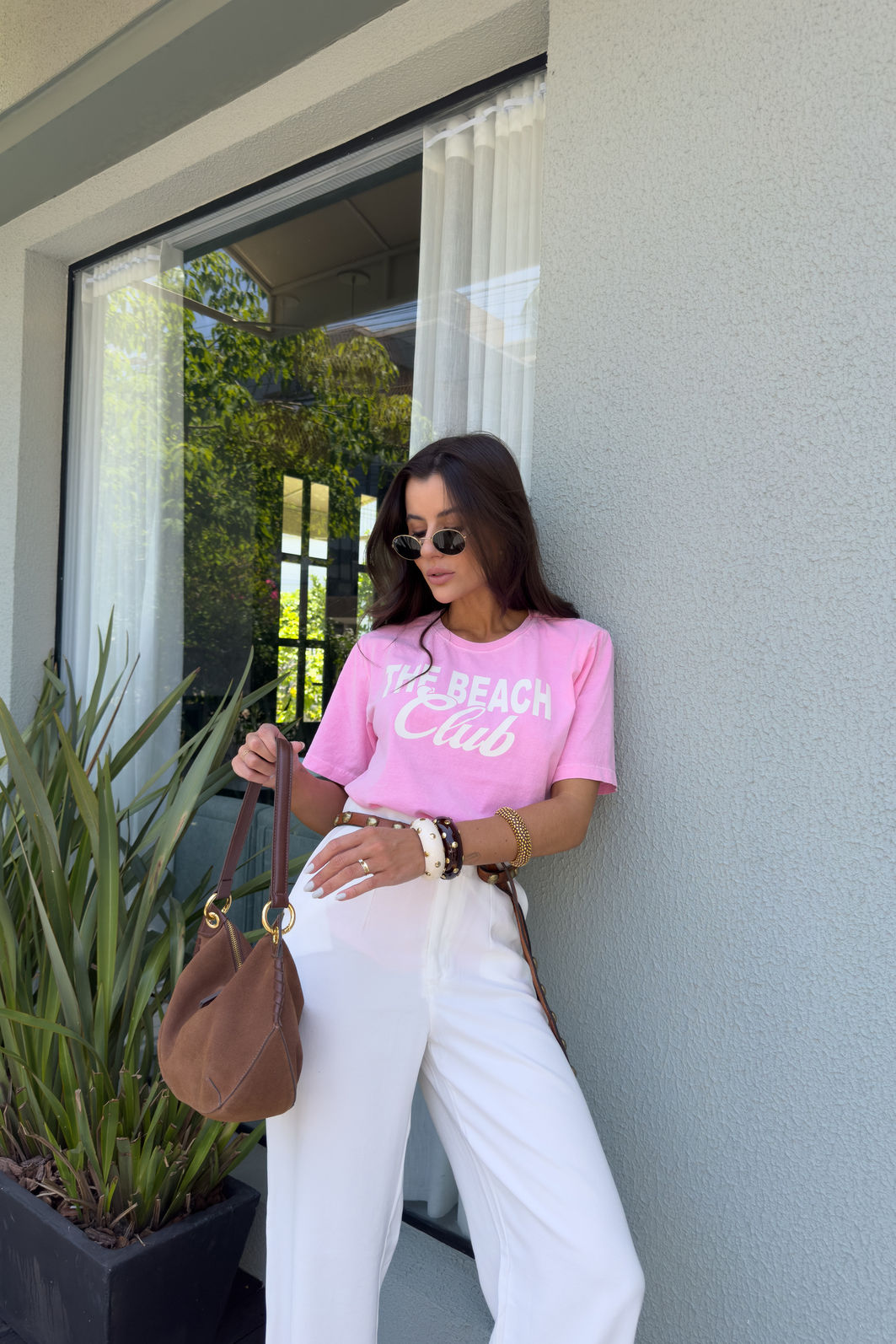 T-SHIRT ESTONADA THE BEACH CLUB ROSA CHICLETE T-SHIRT ESTONADA THE BEACH CLUB ROSA CHICLETE