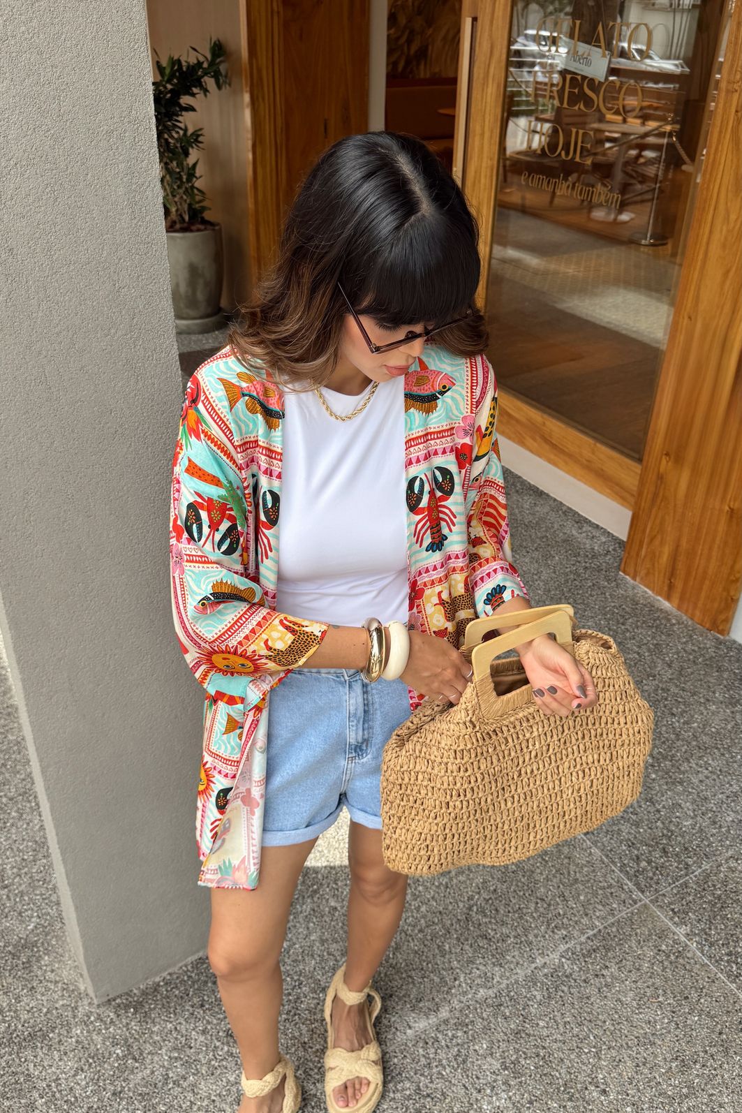 KIMONO CURTO ESTAMPADO ANNE BRASILIDADES KIMONO CURTO ESTAMPADO ANNE BRASILIDADES