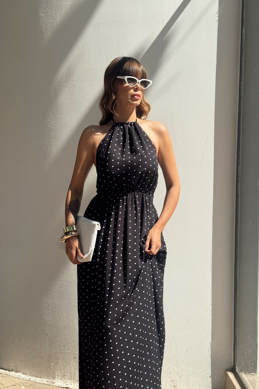 VESTIDO LONGO FRENTE UNICA ESTAMPADO MARGOT POA PRETO VESTIDO LONGO FRENTE UNICA ESTAMPADO MARGOT POA PRETO