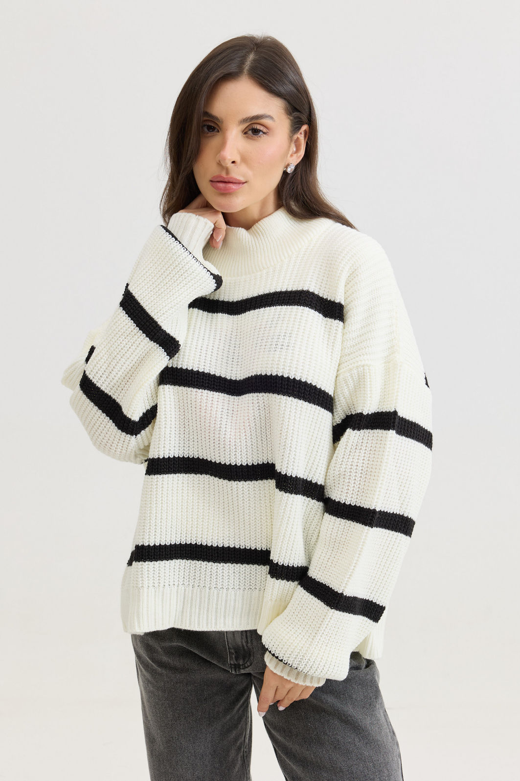 TRICOT LISTRADO COZY OFF WHITE