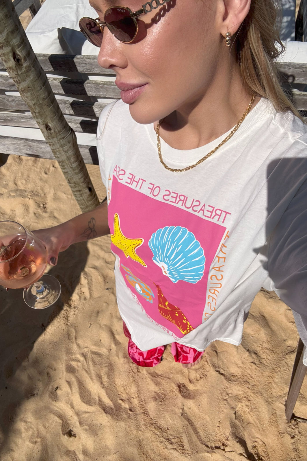 T-SHIRT OVERSIZED TREASURES SEA OFF WHITE