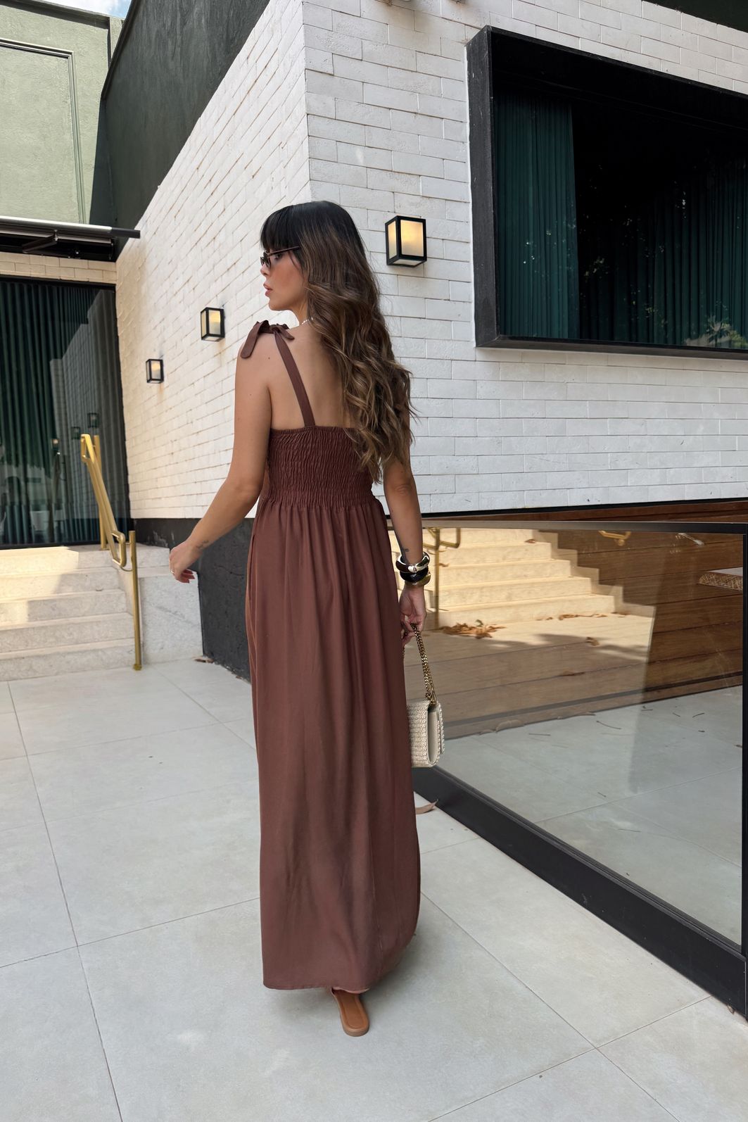 VESTIDO MIDI AGHATA MARROM VESTIDO MIDI AGHATA MARROM