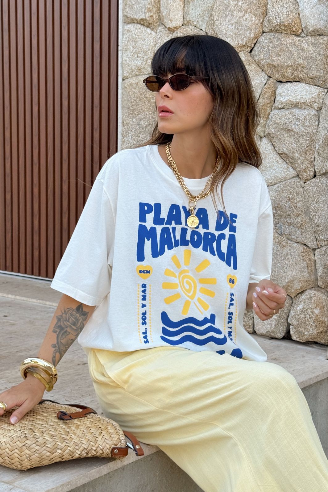 T-SHIRT OVERSIZED PLAYA DE MALLORCA OFF WHITE T-SHIRT OVERSIZED PLAYA DE MALLORCA OFF WHITE