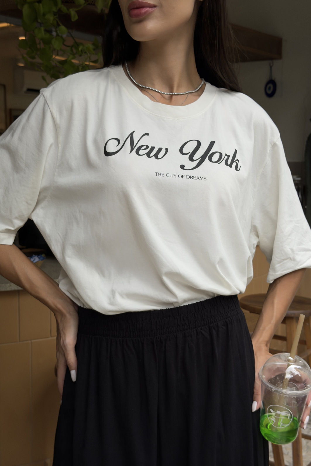 T-SHIRT OVERSIZED NEW YORK OFF WHITE T-SHIRT OVERSIZED NEW YORK OFF WHITE