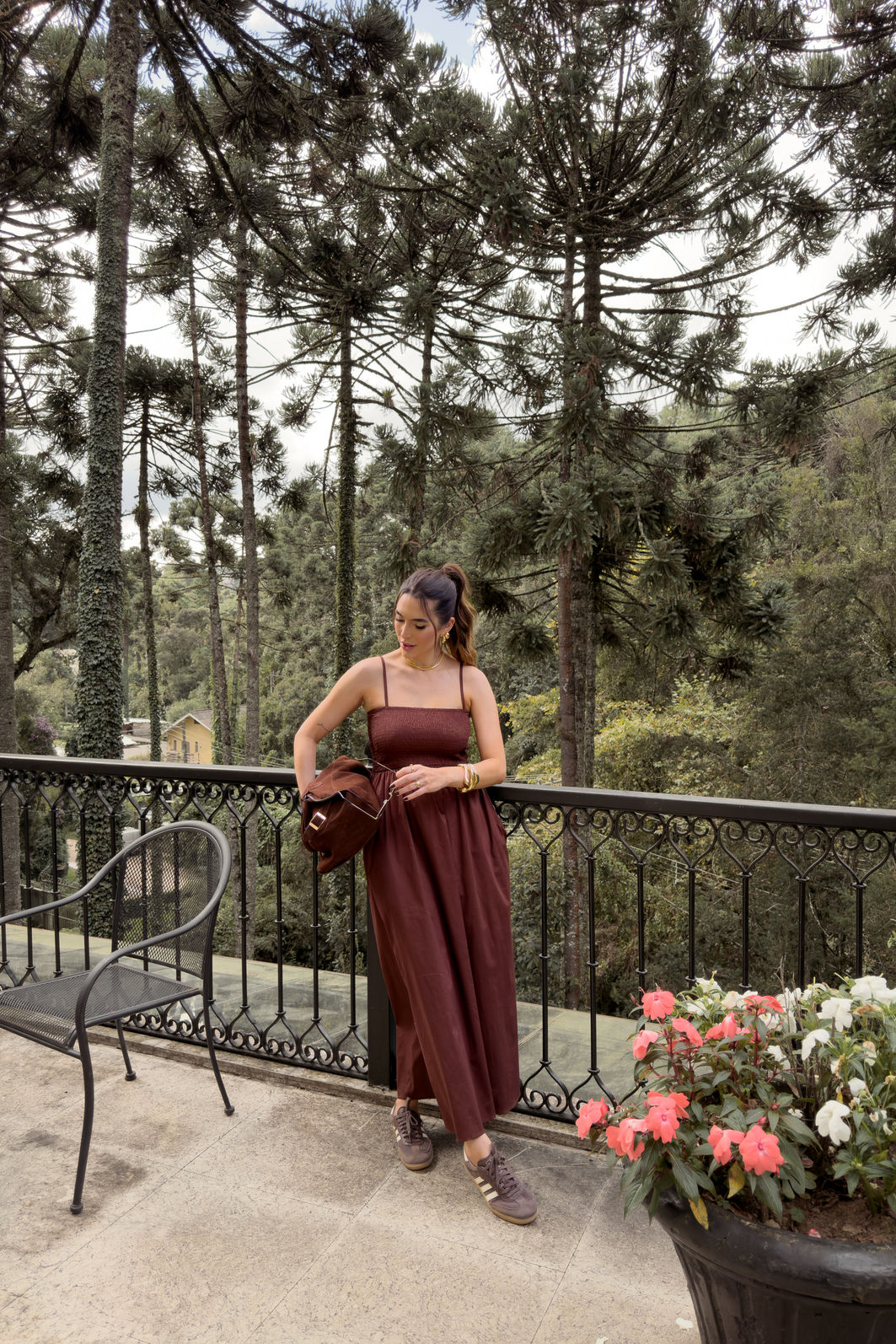 VESTIDO MIDI PANDORA MARROM TRUFADO