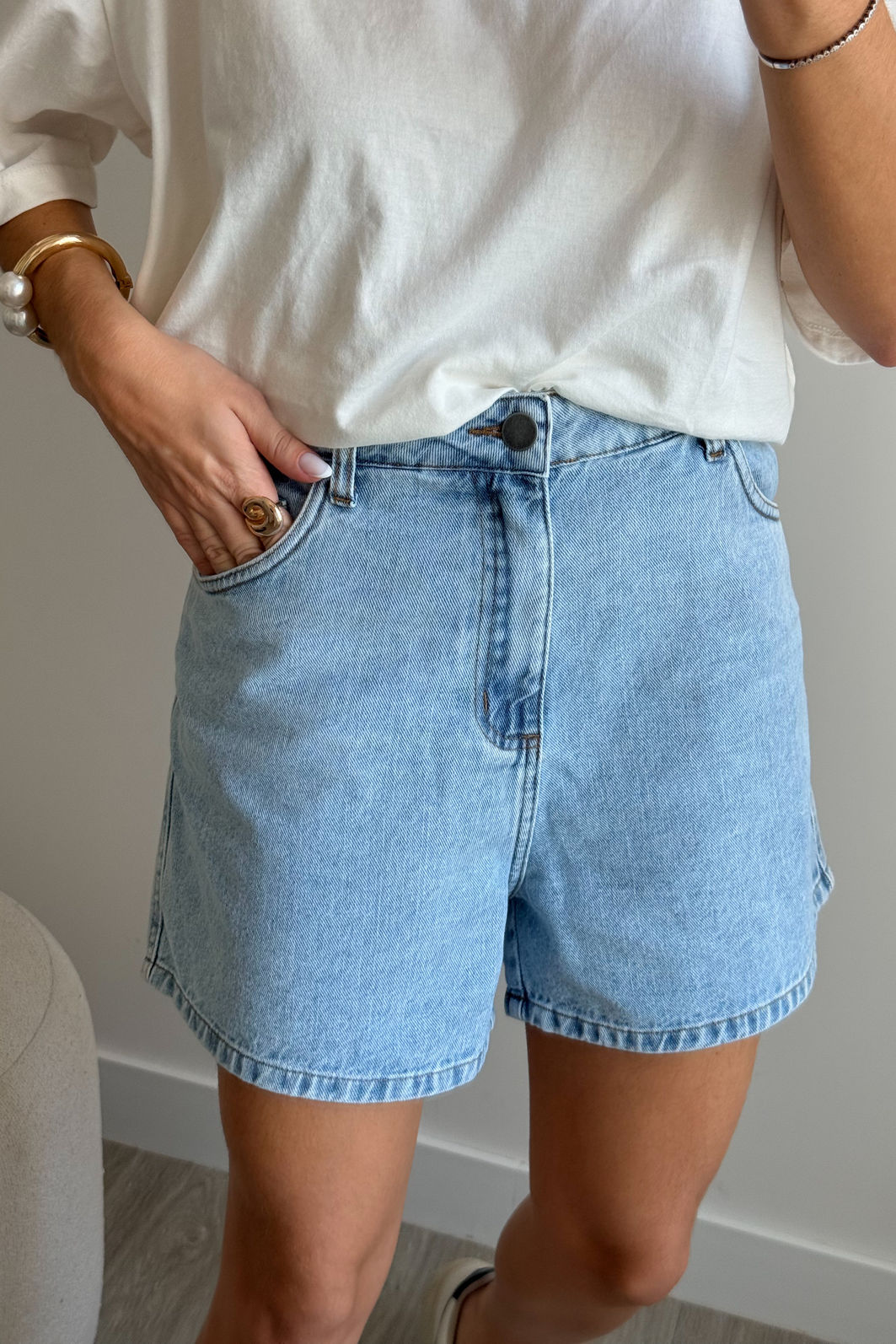 SHORTS MOM JEANS AMALFI AZUL SHORTS MOM JEANS AMALFI AZUL