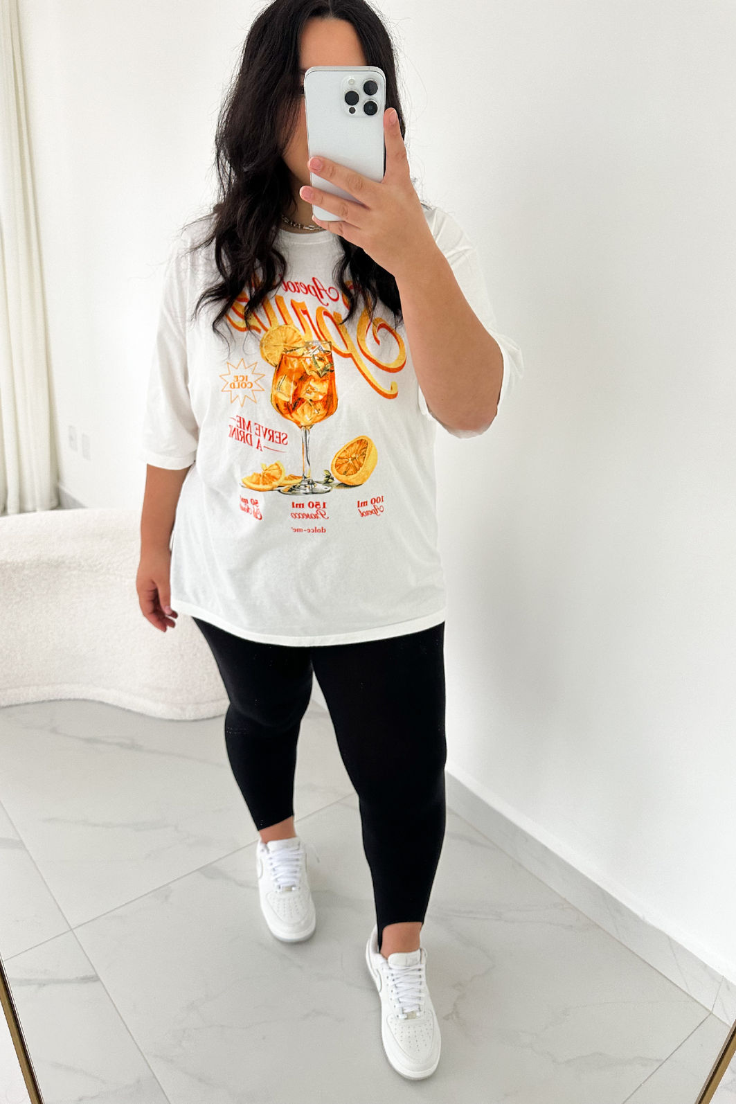 T-SHIRT OVERSIZED APEROL SPRITZ OFF WHITE - Dolce-me® | DCM