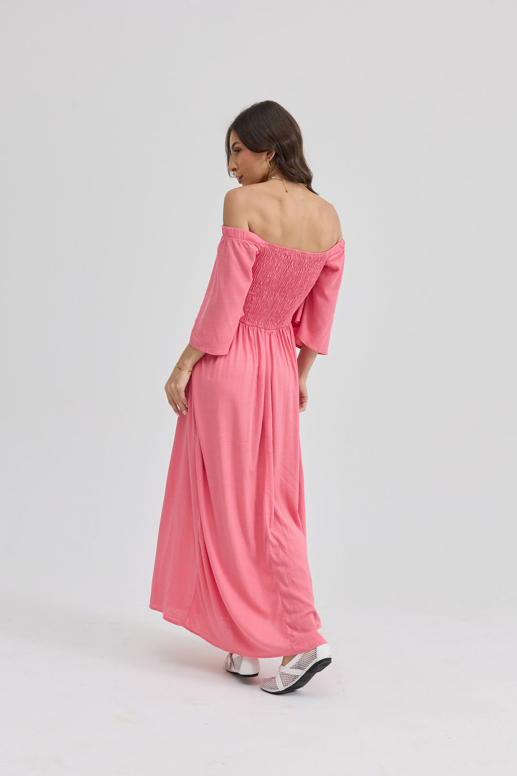 VESTIDO MIDI COM BUSTO EM LASTEX DREAMS ROSA CLARO VESTIDO MIDI COM BUSTO EM LASTEX DREAMS ROSA CLARO