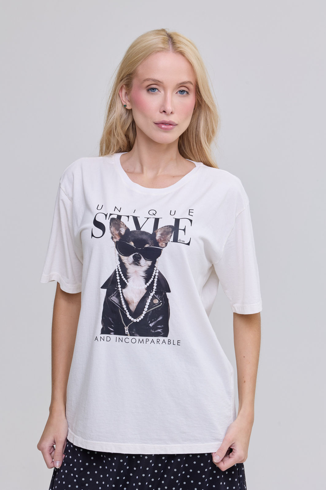 T-SHIRT ESTONADA CHIHUAHUA UNIQUE OFF WHITE T-SHIRT ESTONADA CHIHUAHUA UNIQUE OFF WHITE