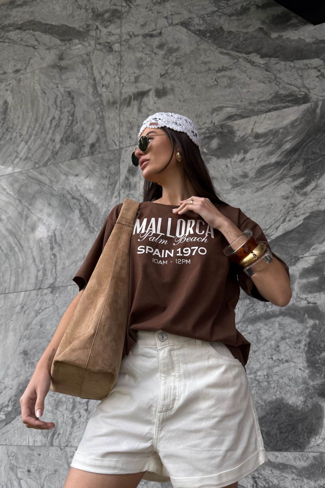 T-SHIRT ESTONADA MALLORCA MARROM CHOCOLATE