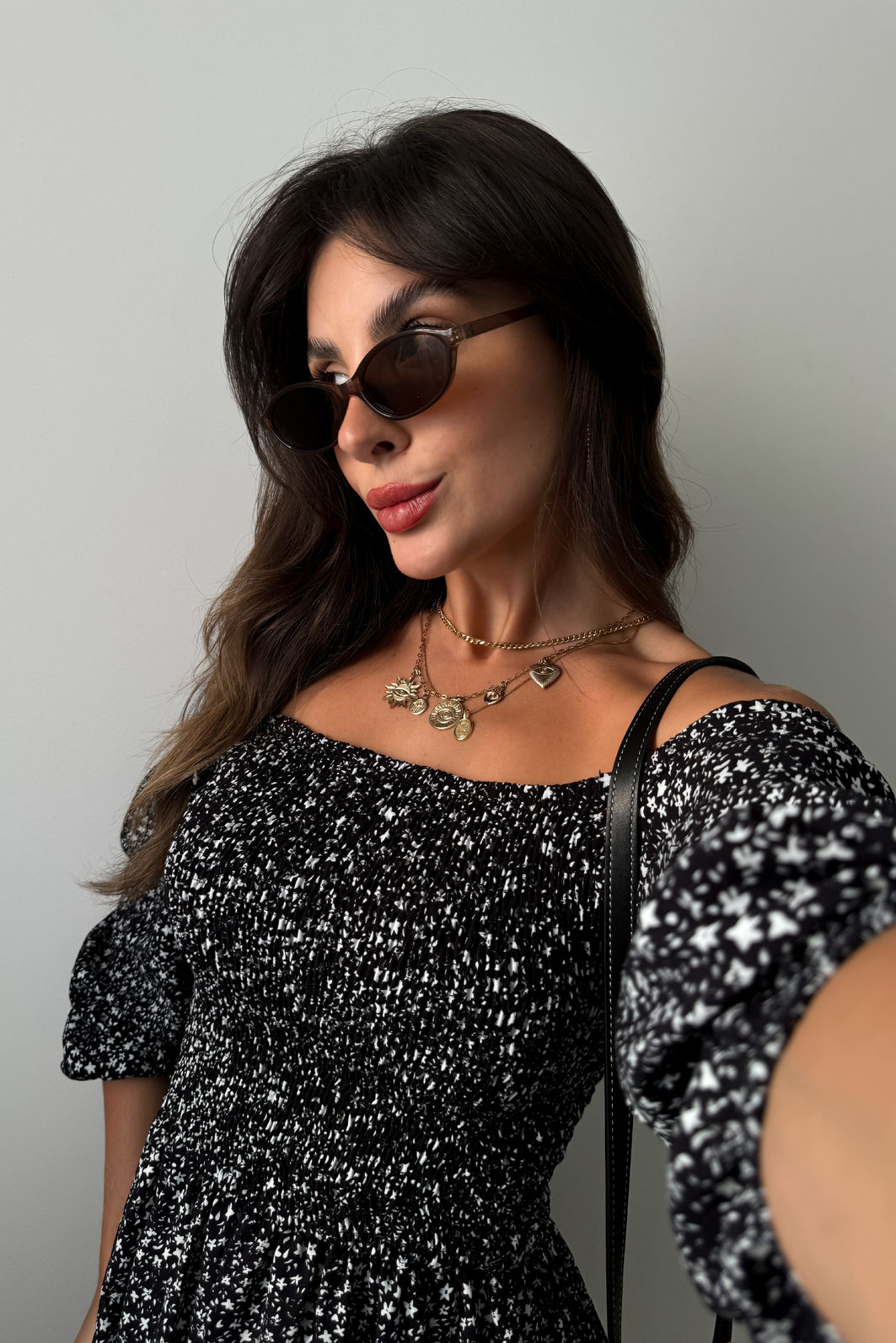 VESTIDO MIDI BARBARA FLORAL LIBERTY PRETO